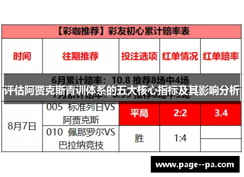 评估阿贾克斯青训体系的五大核心指标及其影响分析 评估阿贾克斯青训体系的五大核心指标及其影响分析
