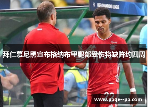 拜仁慕尼黑宣布格纳布里腿部受伤将缺阵约四周