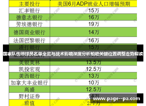 国家队伤停球员名单全览与战术影响深度分析前瞻关键位置调整走势解读